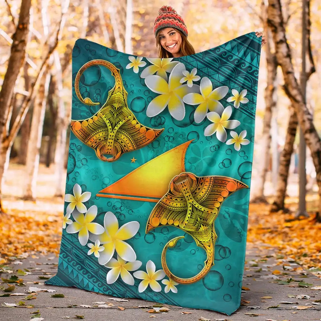 Tokelau Polynesian Blanket - Manta Ray Ocean