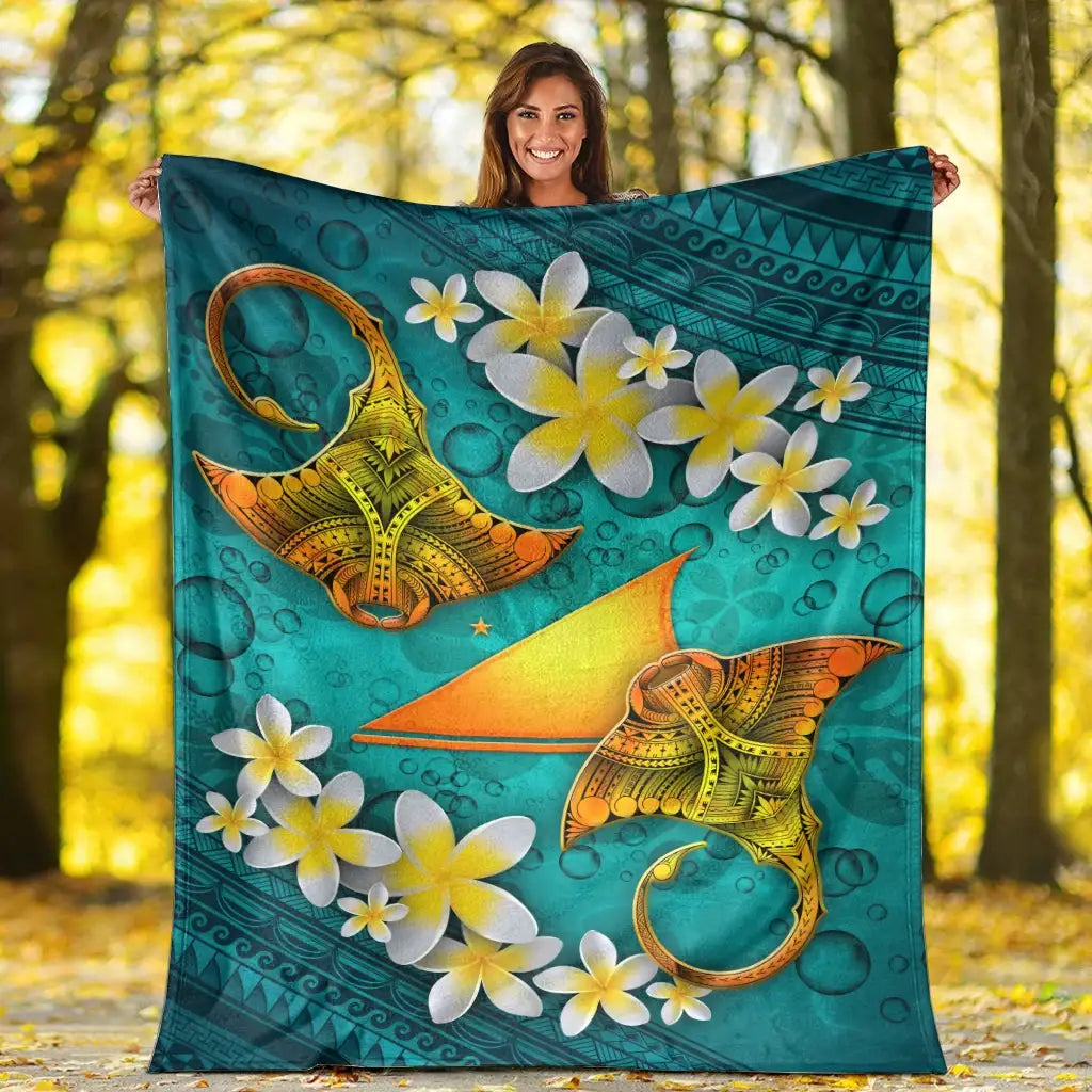 Tokelau Polynesian Blanket - Manta Ray Ocean