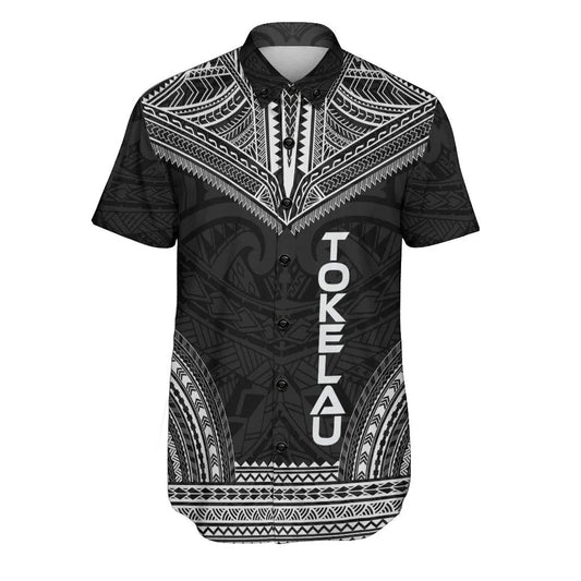 Tokelau Polynesian Chief Short Sleeve Shirt - Black Version