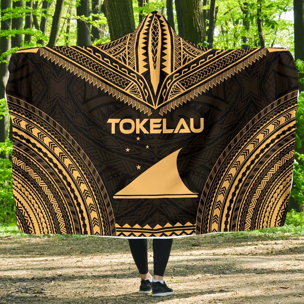Tokelau Polynesian Chief Hooded Blanket - Gold Version