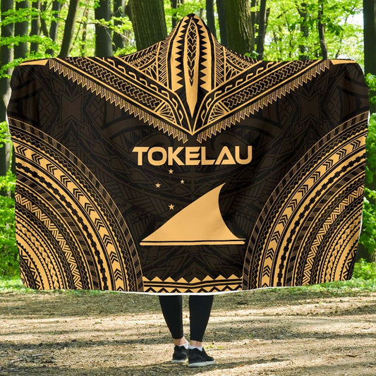 Tokelau Polynesian Chief Hooded Blanket - Gold Version
