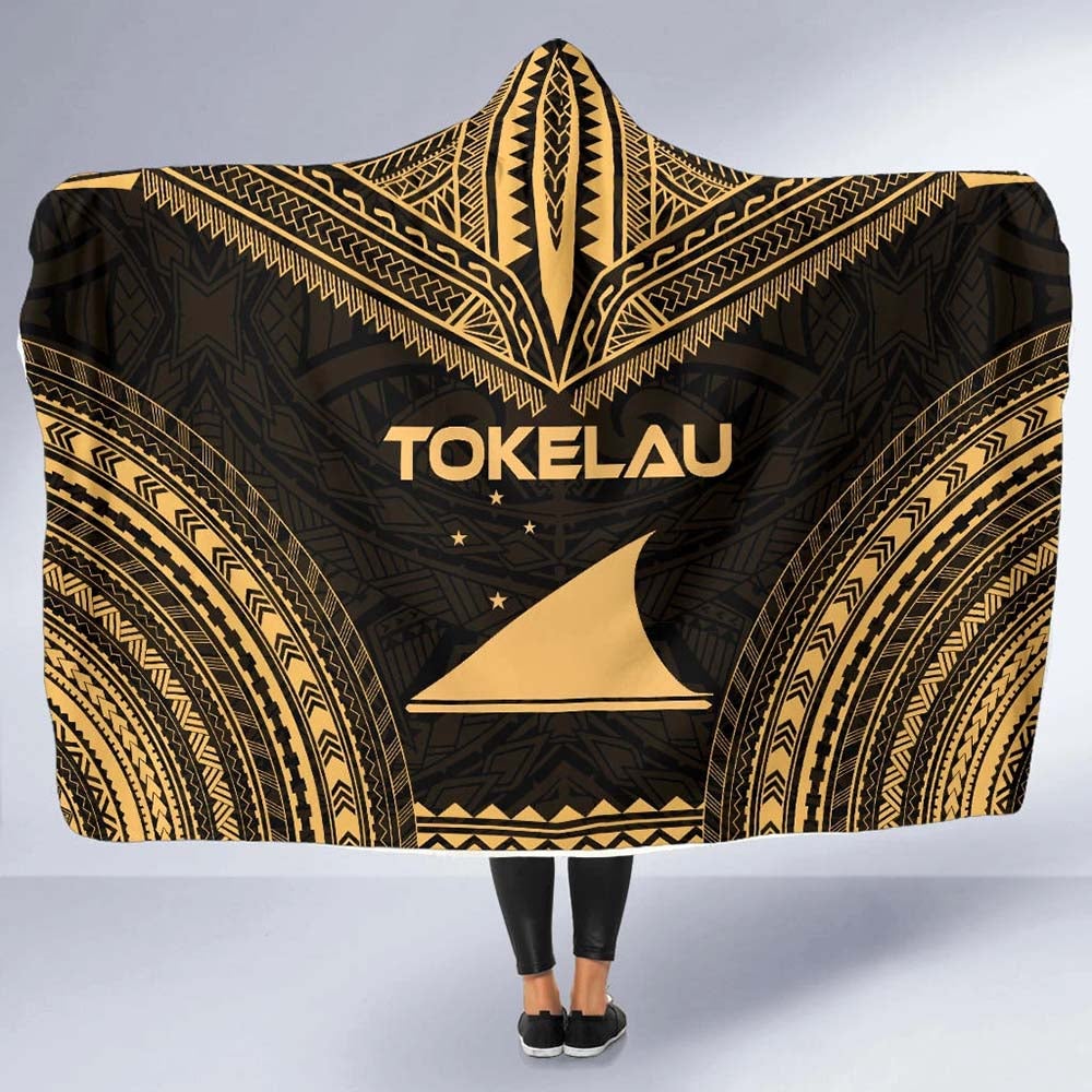 Tokelau Polynesian Chief Hooded Blanket - Gold Version