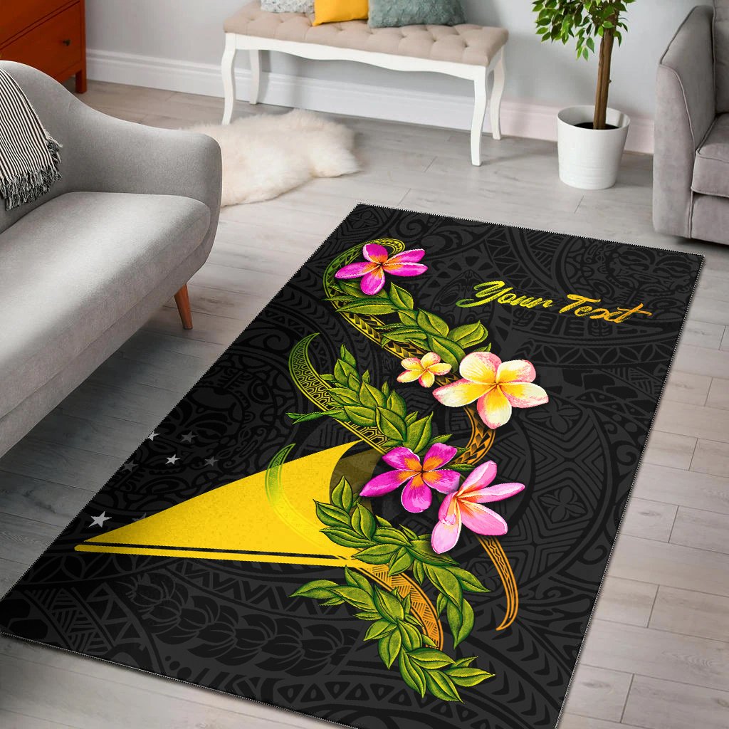 Tokelau Polynesian Custom Personalised Area Rug - Plumeria Tribal