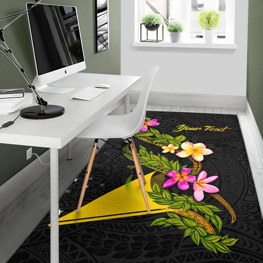Tokelau Polynesian Custom Personalised Area Rug - Plumeria Tribal