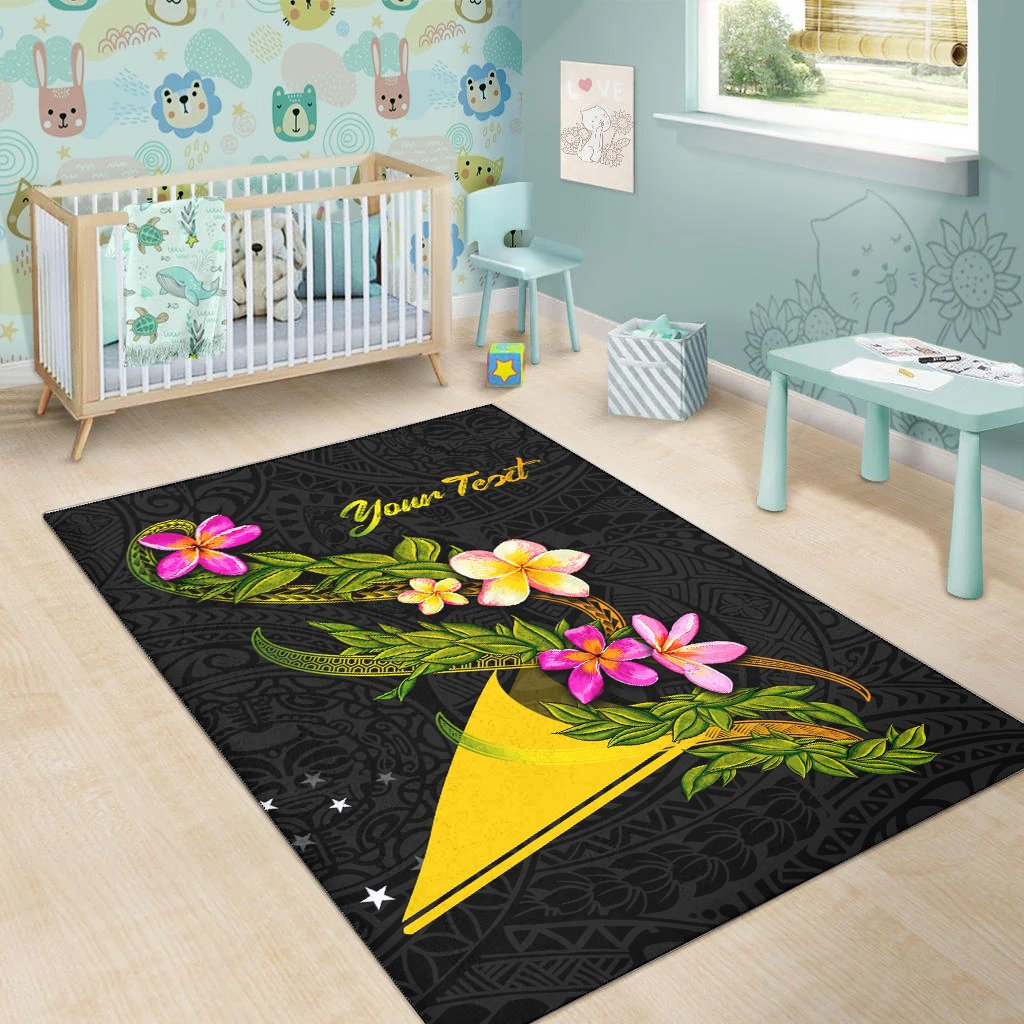 Tokelau Polynesian Custom Personalised Area Rug - Plumeria Tribal