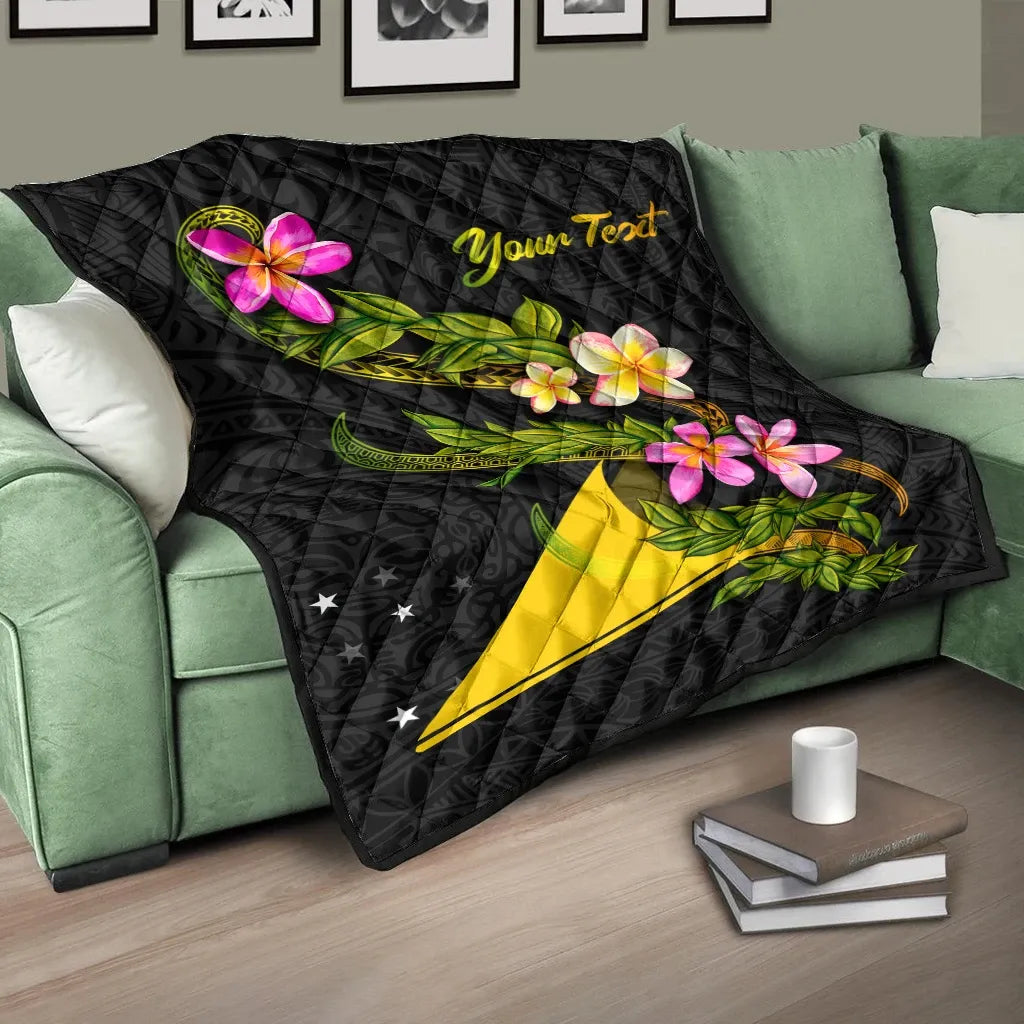 Tokelau Polynesian Custom Personalised Quilt - Plumeria Tribal
