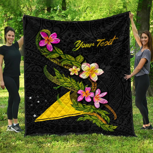 Tokelau Polynesian Custom Personalised Quilt - Plumeria Tribal