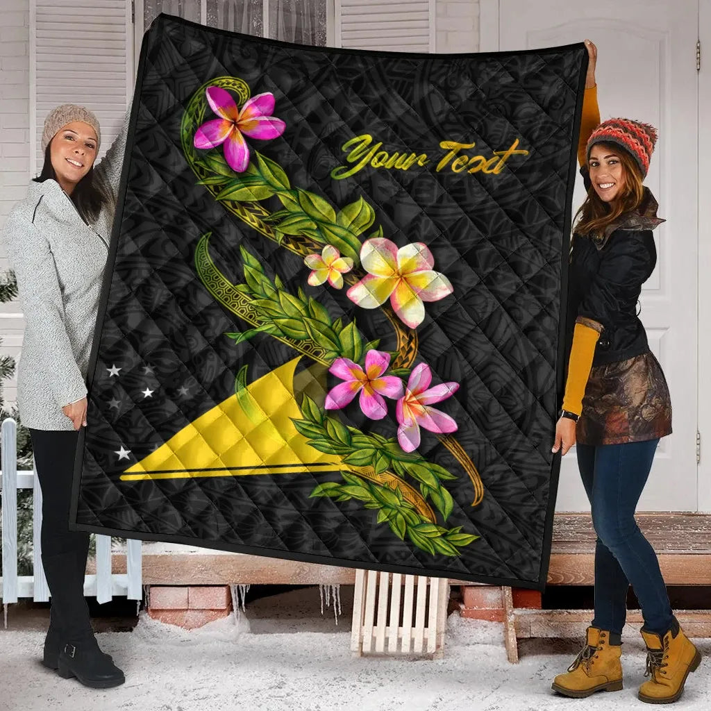 Tokelau Polynesian Custom Personalised Quilt - Plumeria Tribal
