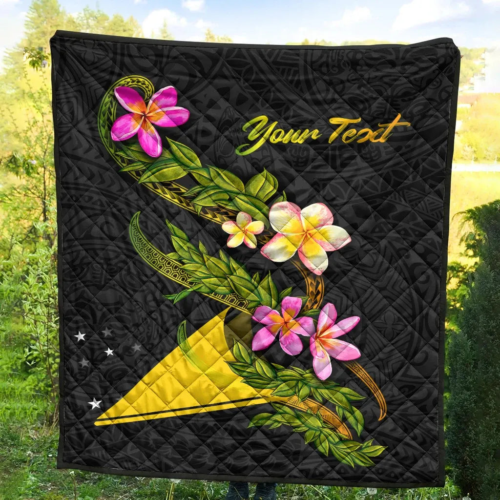 Tokelau Polynesian Custom Personalised Quilt - Plumeria Tribal