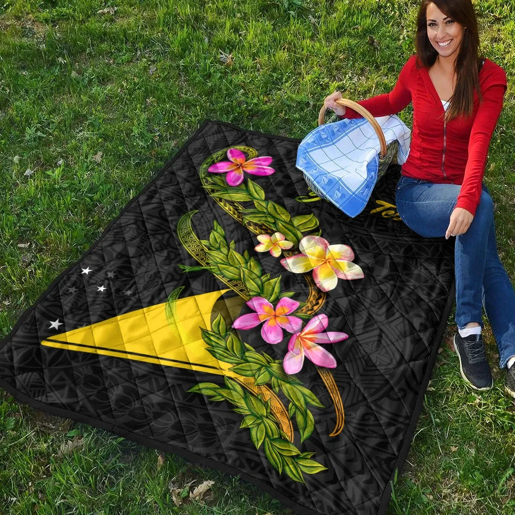 Tokelau Polynesian Custom Personalised Quilt - Plumeria Tribal