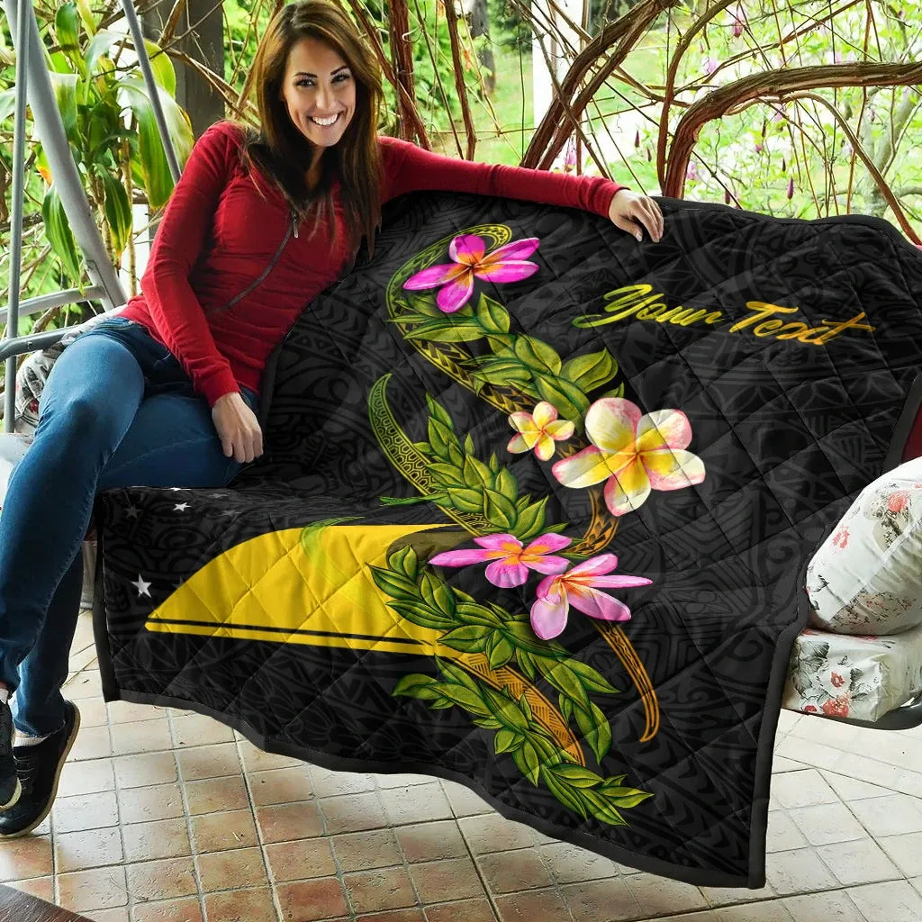 Tokelau Polynesian Custom Personalised Quilt - Plumeria Tribal