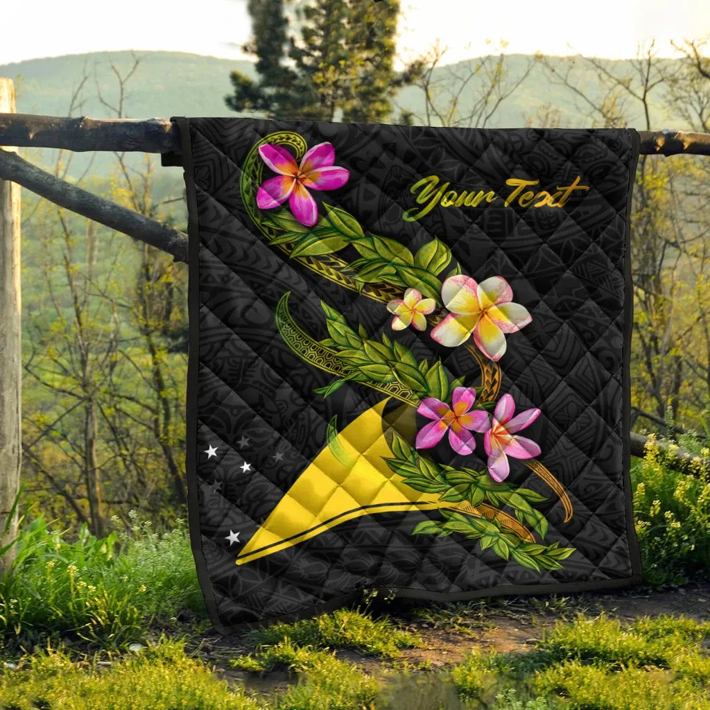 Tokelau Polynesian Custom Personalised Quilt - Plumeria Tribal