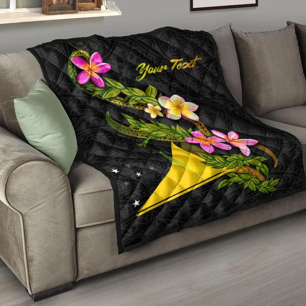 Tokelau Polynesian Custom Personalised Quilt - Plumeria Tribal