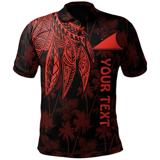 Tokelau Polynesian Personalised Polo - Polynesian Wings (Red)