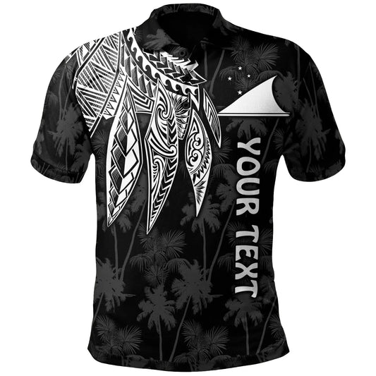 Tokelau Polynesian Personalised Polo - Polynesian Wings (White)