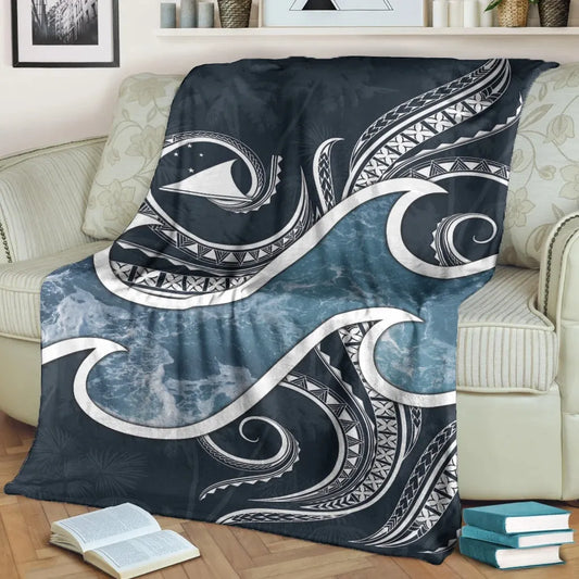 Tokelau Polynesian Premium Blanket - Ocean Style