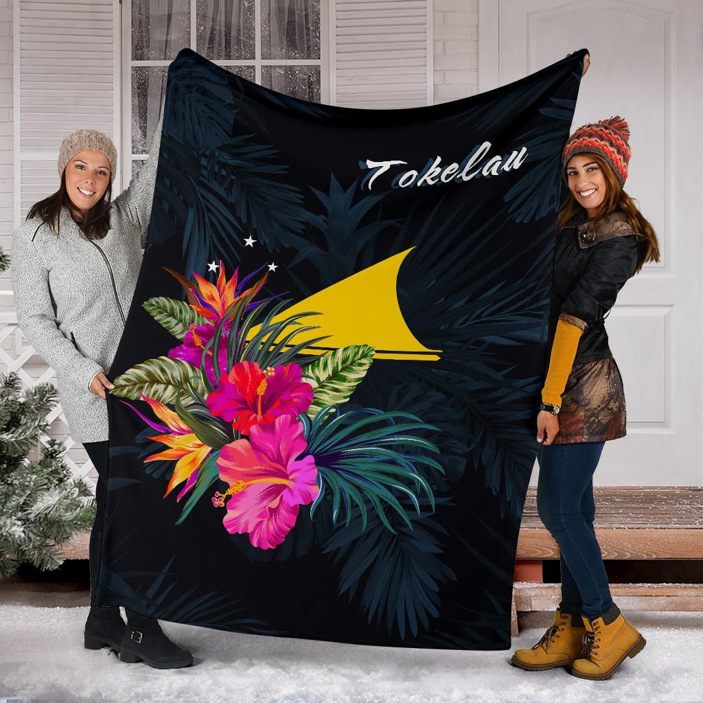 Tokelau Polynesian Premium Blanket - Tropical Flower