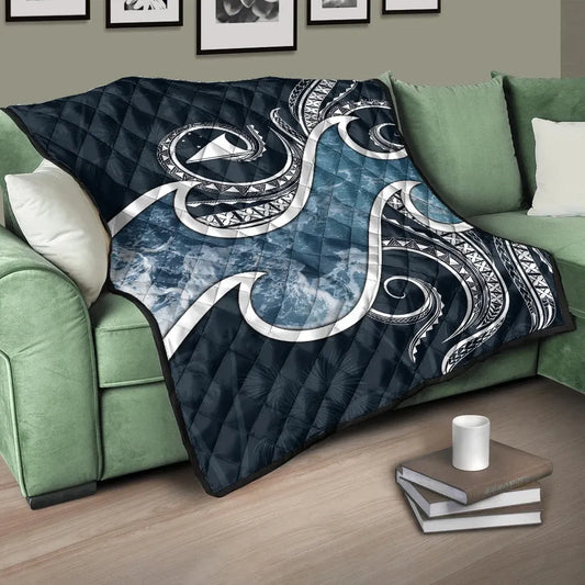 Tokelau Polynesian Premium Quilt - Ocean Style