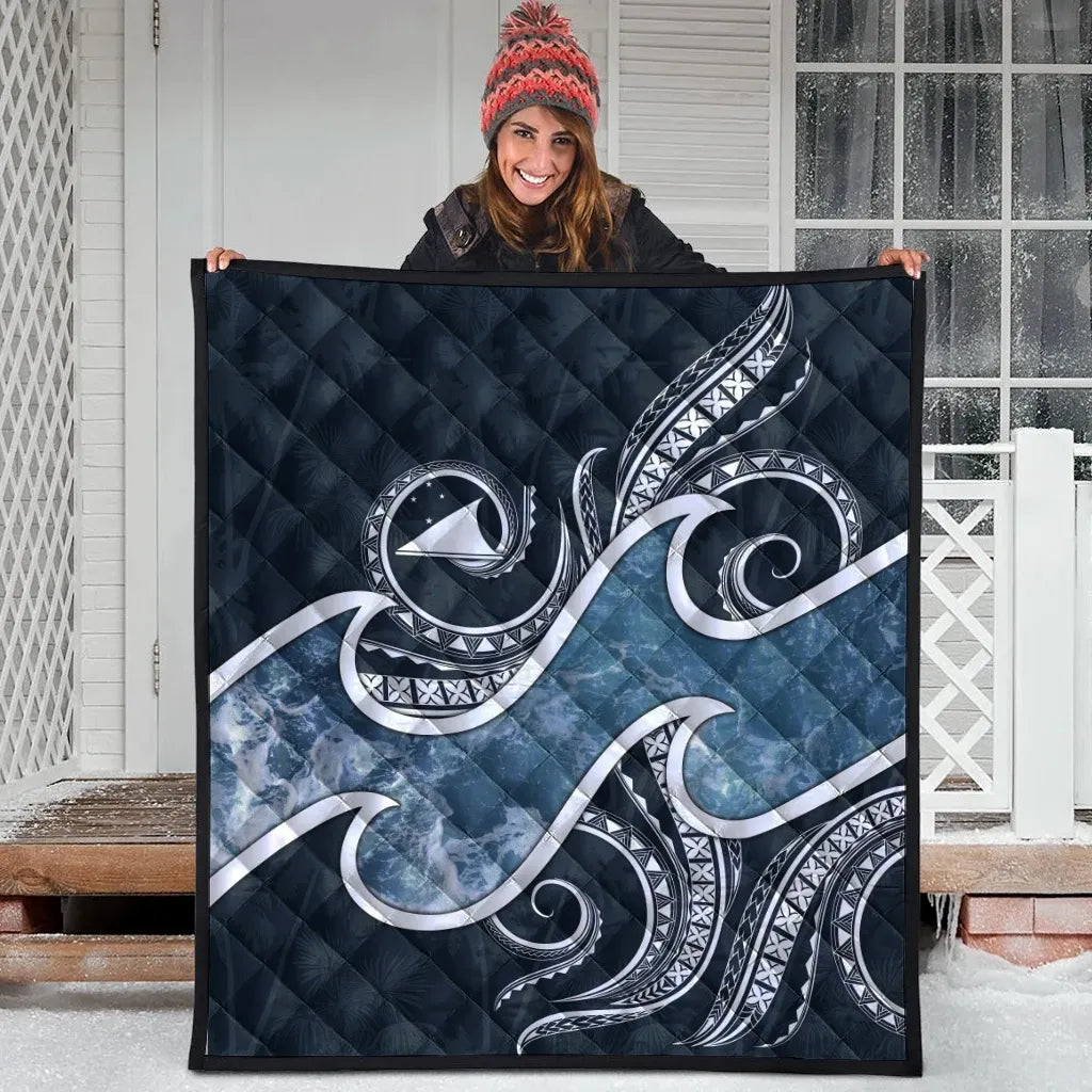 Tokelau Polynesian Premium Quilt - Ocean Style