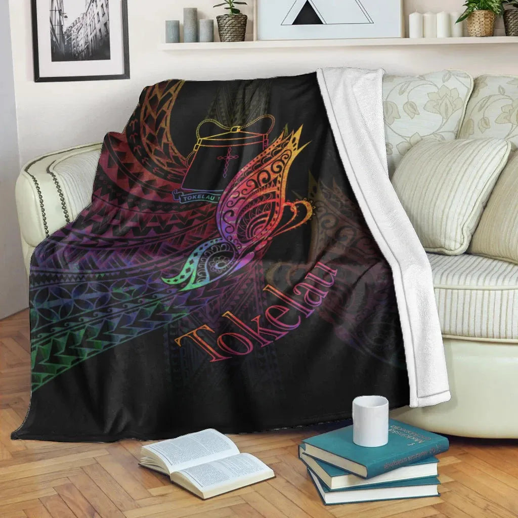Tokelau Premium Blanket - Butterfly Polynesian Style