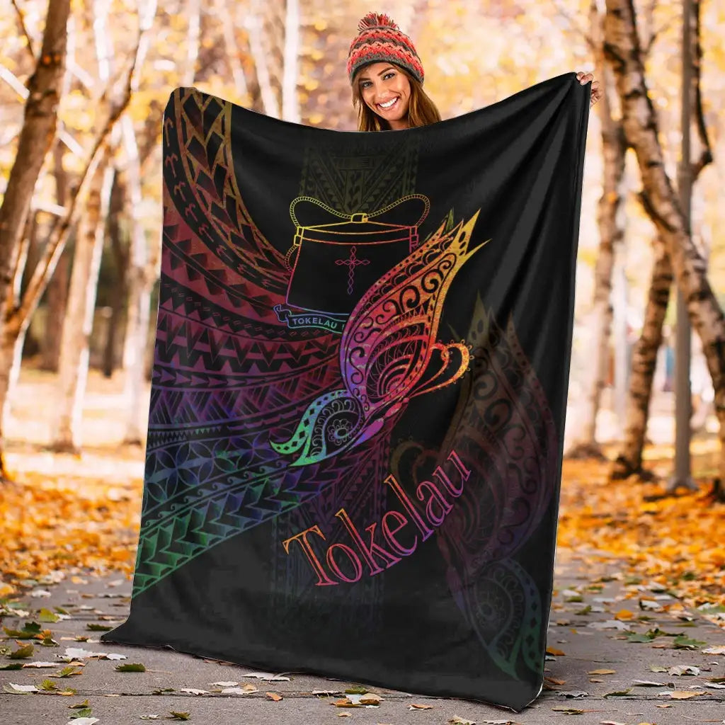 Tokelau Premium Blanket - Butterfly Polynesian Style