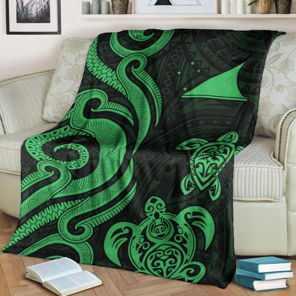 Tokelau Premium Blanket - Green Tentacle Turtle
