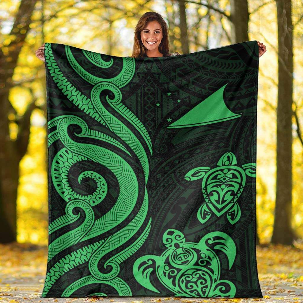 Tokelau Premium Blanket - Green Tentacle Turtle