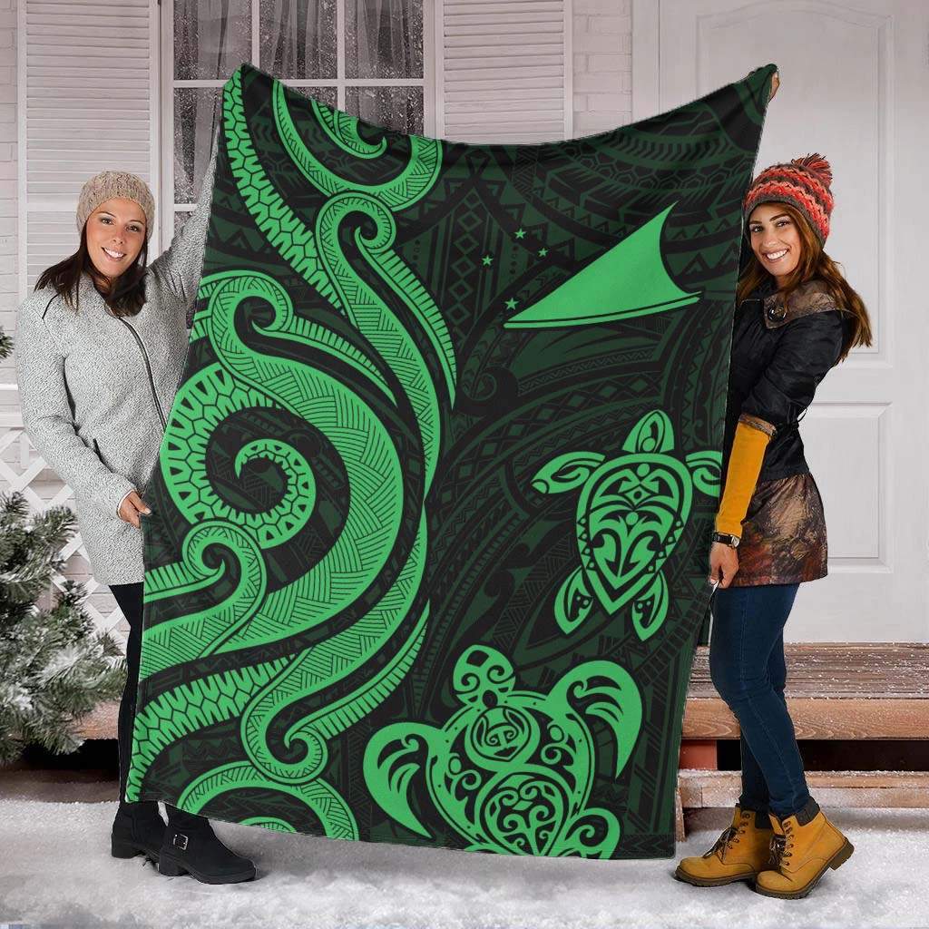 Tokelau Premium Blanket - Green Tentacle Turtle