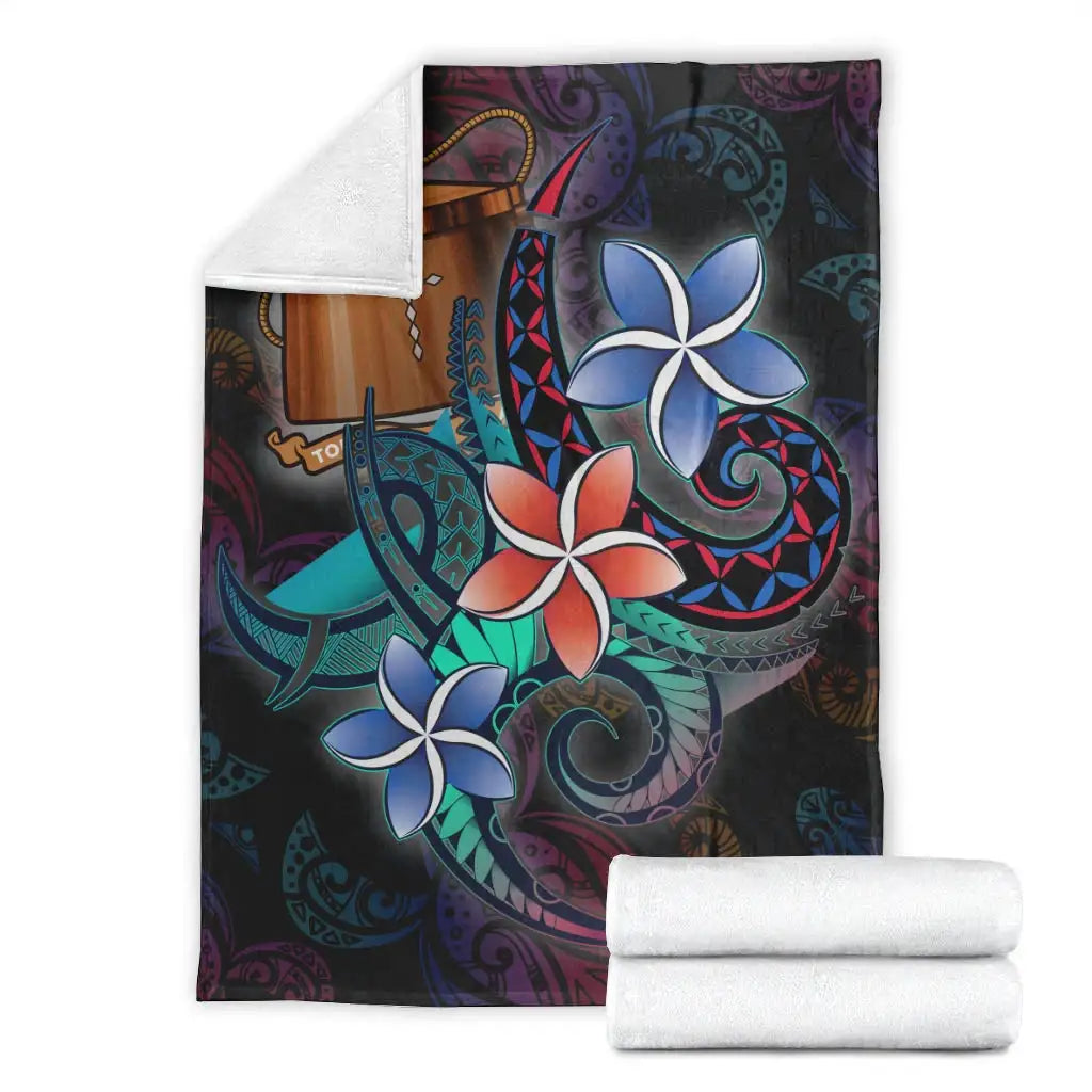 Tokelau Premium Blanket - Plumeria Flowers Style
