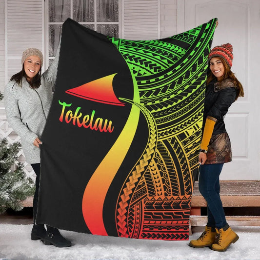 Tokelau Premium Blanket - Reggae Polynesian Tentacle Tribal Pattern