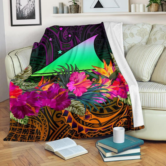 Tokelau Premium Blanket - Summer Hibiscus