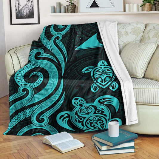 Tokelau Premium Blanket - Turquoise Tentacle Turtle