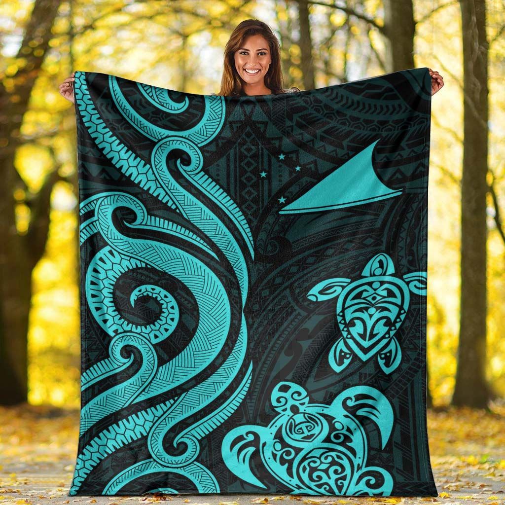 Tokelau Premium Blanket - Turquoise Tentacle Turtle