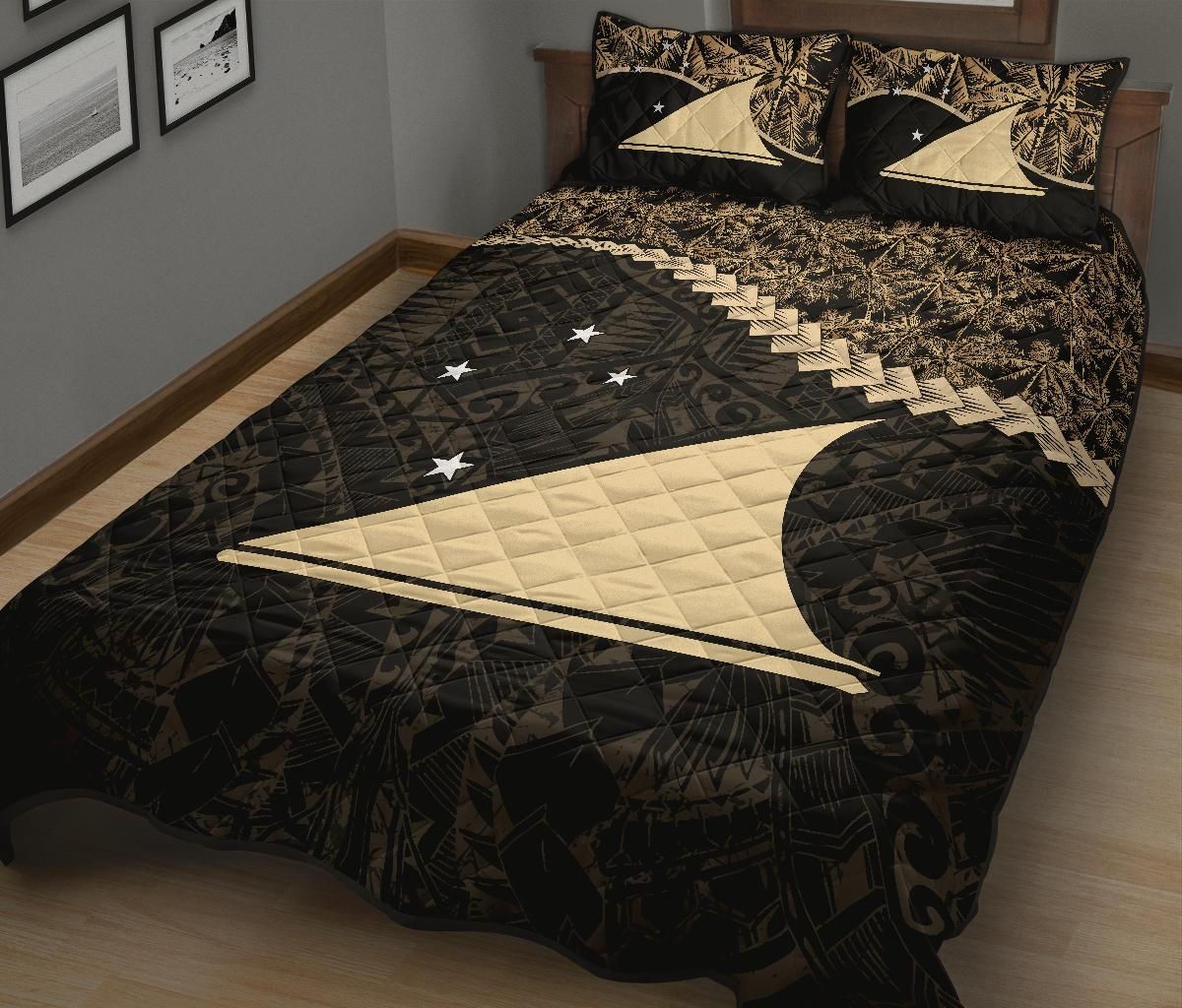Tokelau Polynesian Quilt Bed Set Golden Coconut