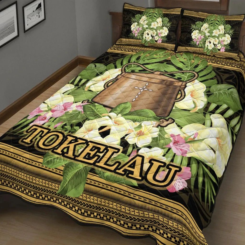 Tokelau Quilt Bed Set - Polynesian Gold Patterns Collection