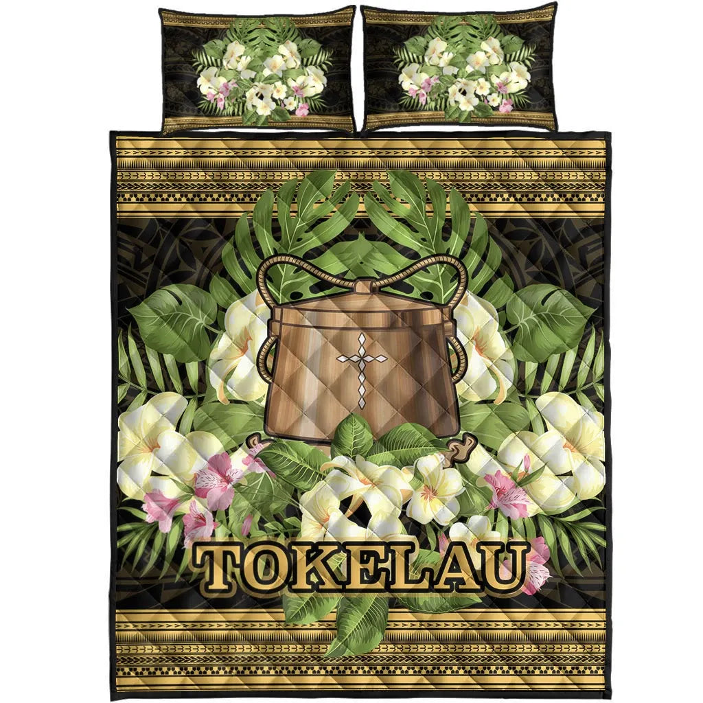 Tokelau Quilt Bed Set - Polynesian Gold Patterns Collection