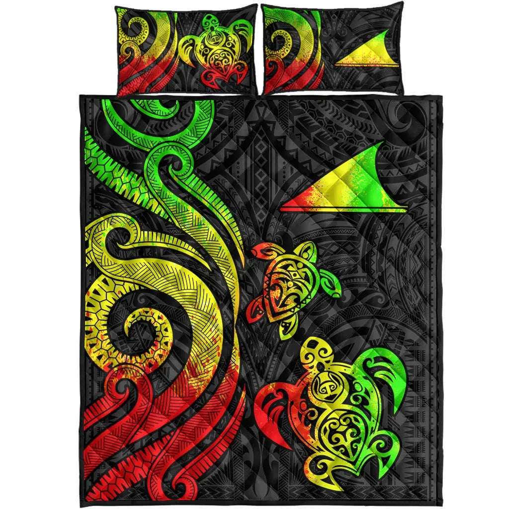 Tokelau Quilt Bed Set - Reggae Tentacle Turtle