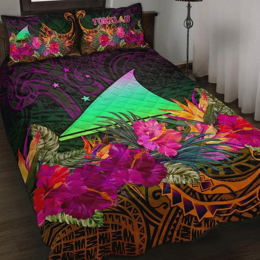 Tokelau Quilt Bed Set - Summer Hibiscus