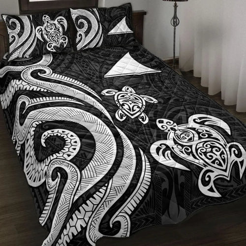 Tokelau Quilt Bed Set - White Tentacle Turtle