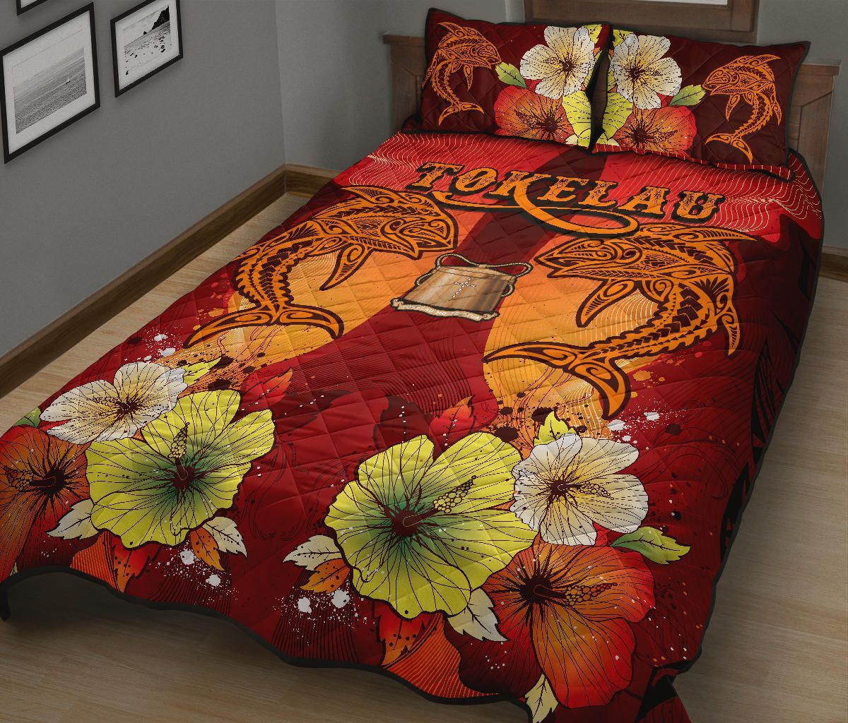 Tokelau Quilt Bed Sets - Tribal Tuna Fish