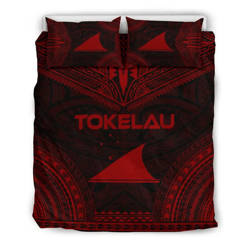 Tokelau Polynesian Chief Duvet Cover Set - Red Version
