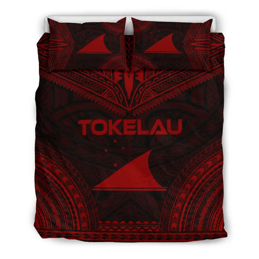Tokelau Polynesian Chief Duvet Cover Set - Red Version