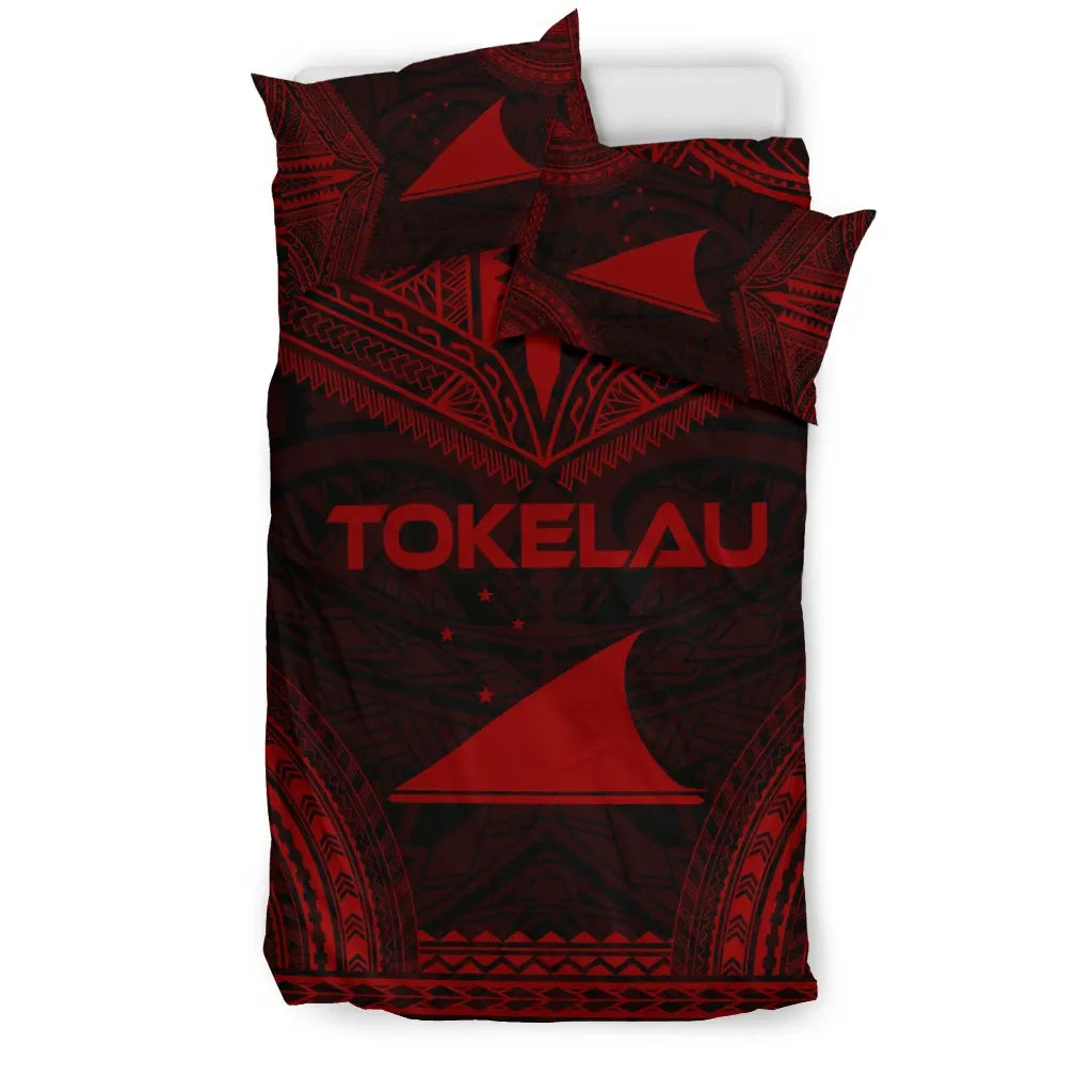 Tokelau Polynesian Chief Duvet Cover Set - Red Version