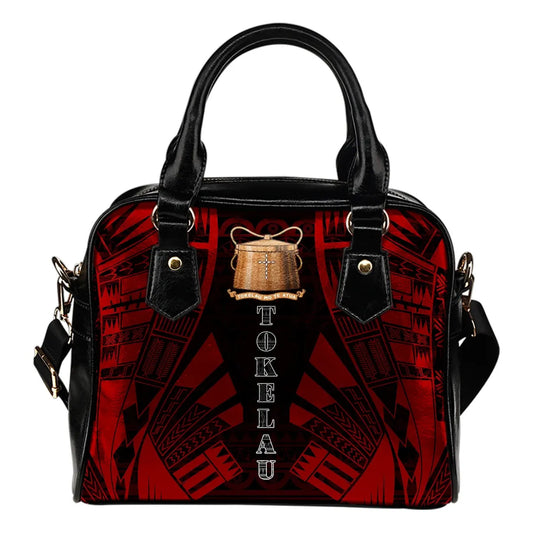 Tokelau Shoulder Handbag - Polynesian Tattoo Red