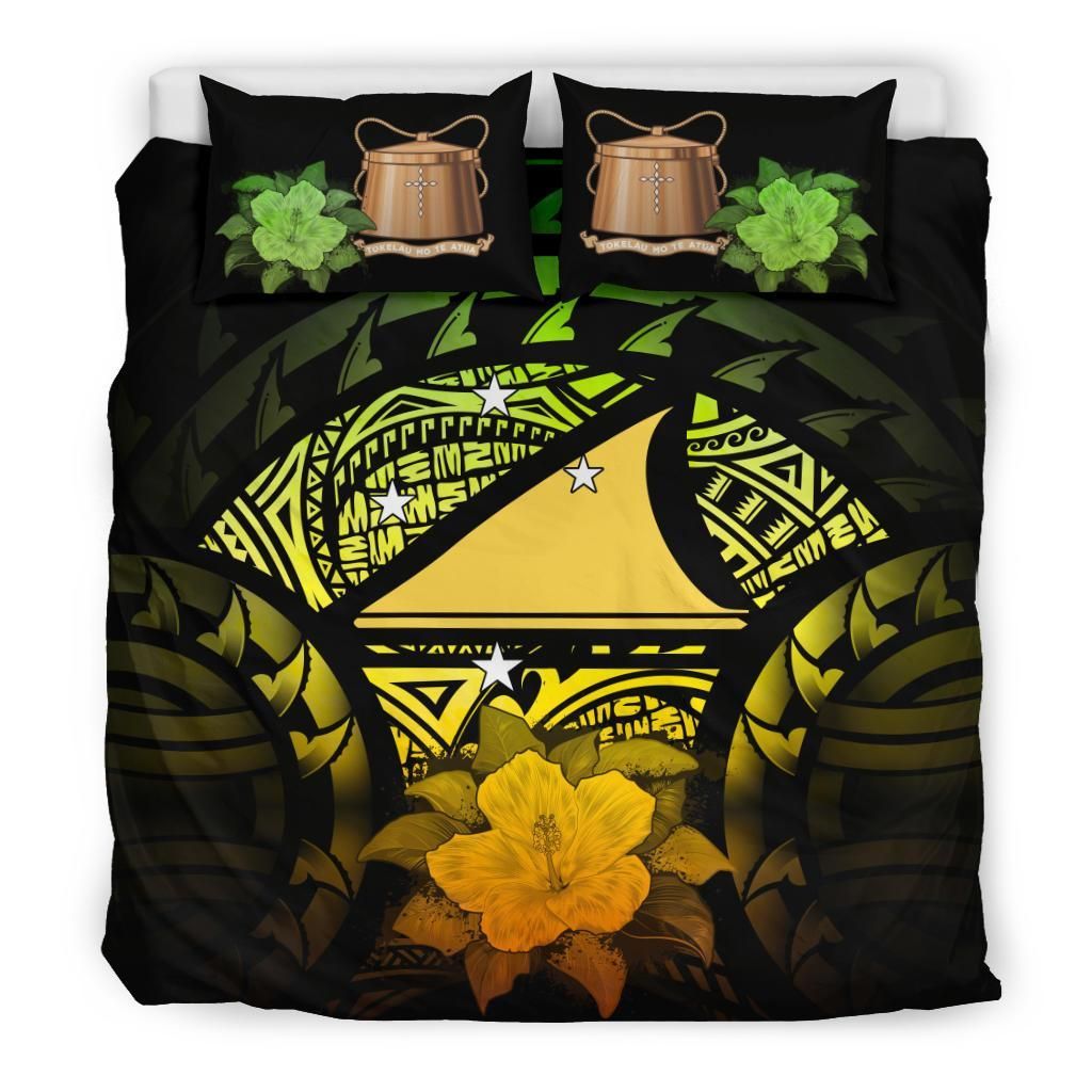 Tokelau Duvet Cover Set - Tokelau Flag & Reggae Hibiscus