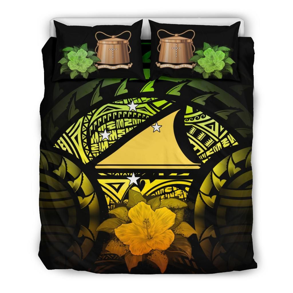 Tokelau Duvet Cover Set - Tokelau Flag & Reggae Hibiscus