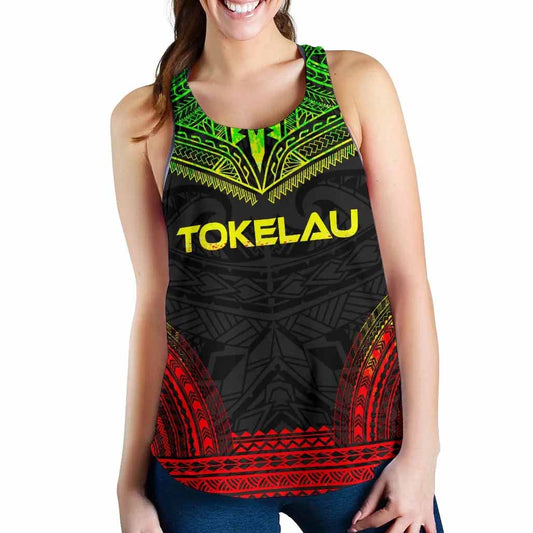 Tokelau Women Racerback Tank - Polynesian Chief Reggae Version