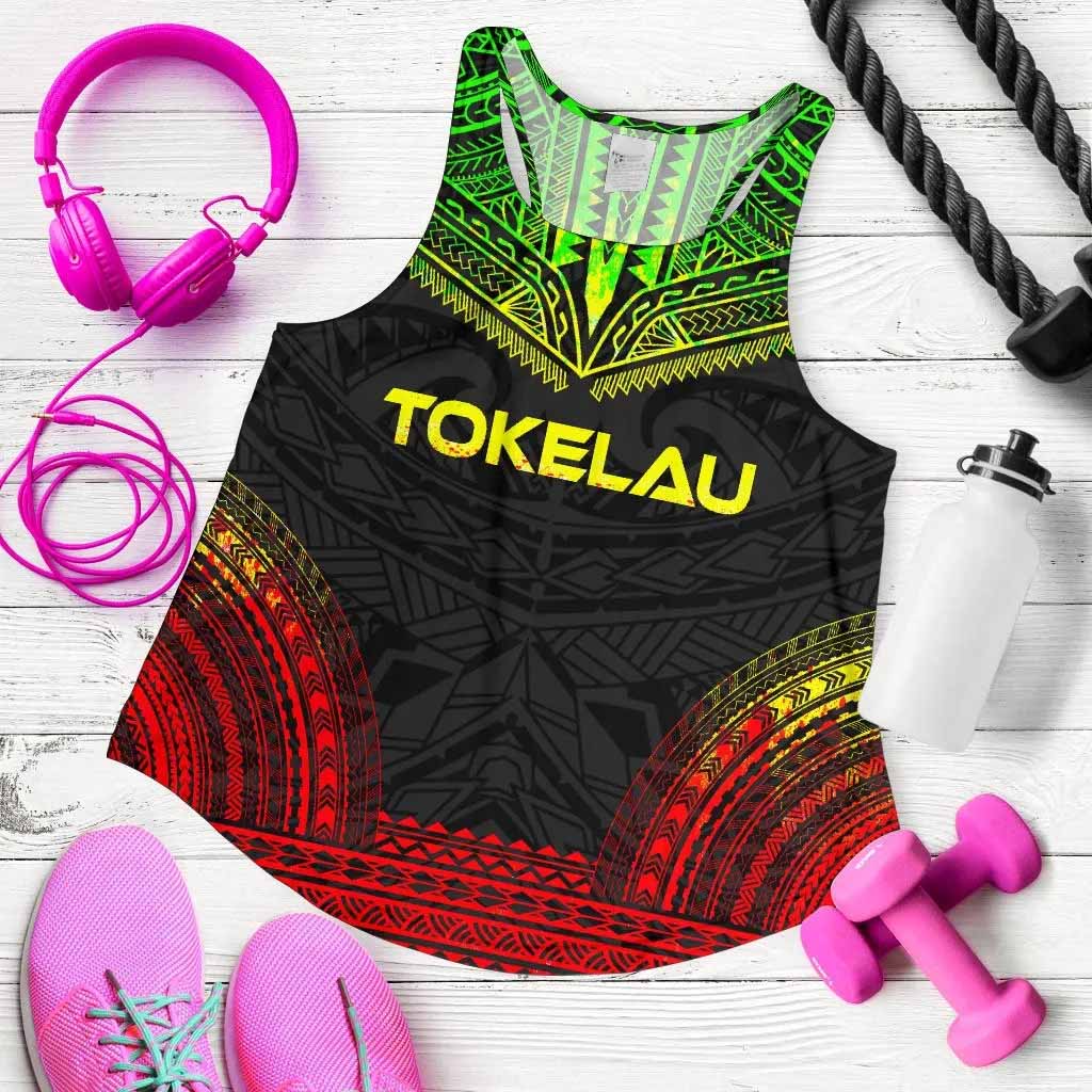 Tokelau Women Racerback Tank - Polynesian Chief Reggae Version