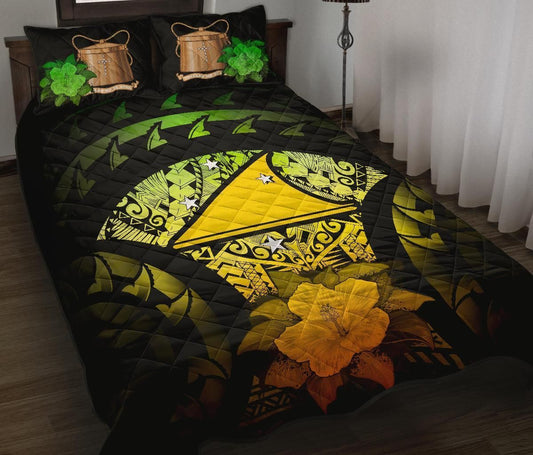 Tokelau Polynesian Quilt Bed Set Hibiscus Reggae