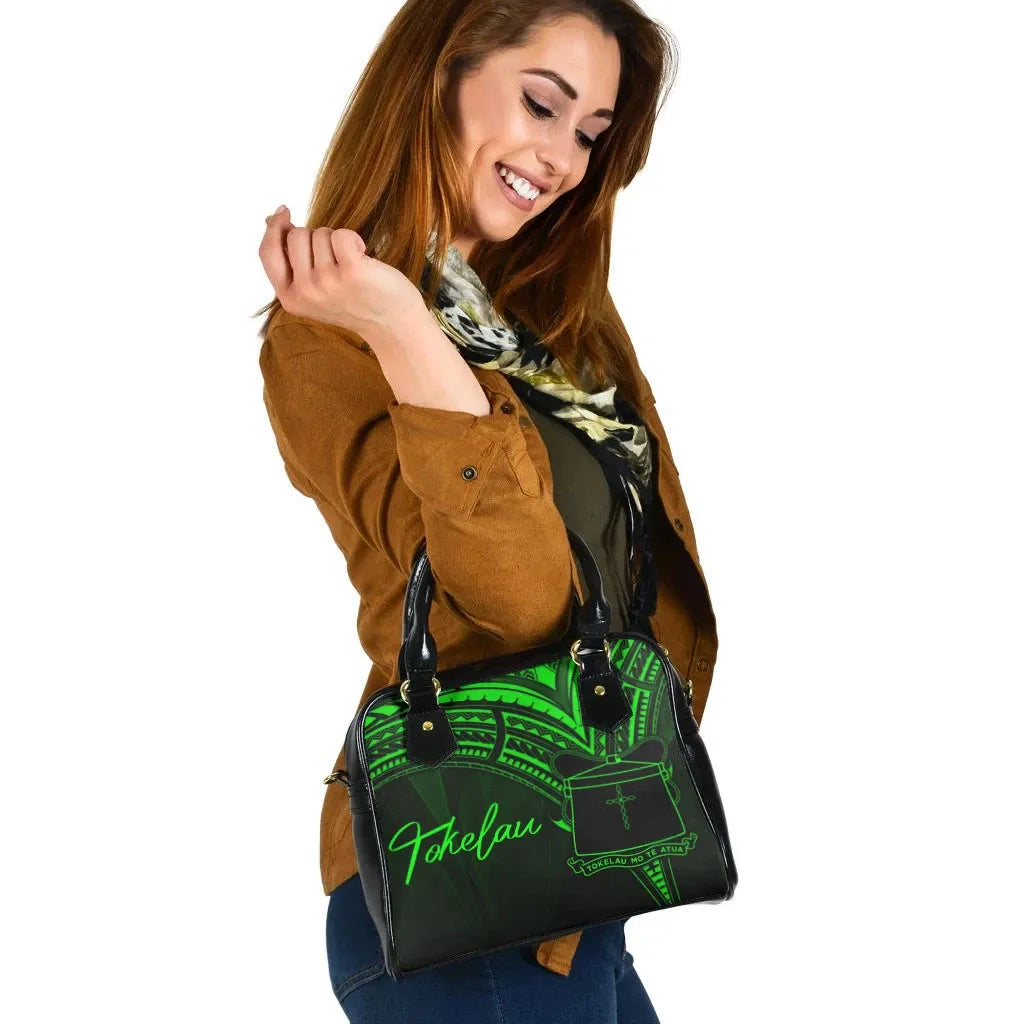 Tokelau Shoulder Handbag - Cross Style Green Color